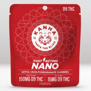 KANHA Life Fast-acting NANO Sativa Cran Pomegranate Gummies with D9 THC - Packaging