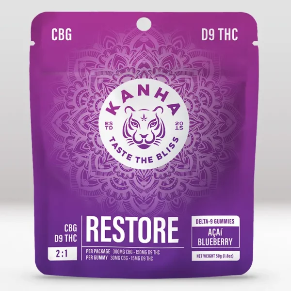KANHA Life FX Restore Gummies with D9 THC, CBG - Packaging