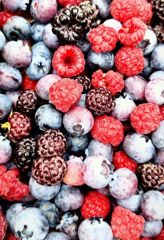 FX fruit ingredients - raspberries, blackberries, and blueberries